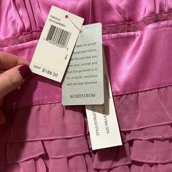 Never worn; Kensie raspberry ruffle cocktail dress - Picture 5 of 7